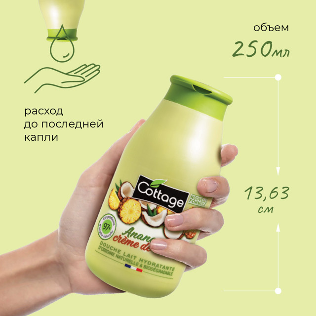 молочко для душа COTTAGE Ананас и кокос 250мл