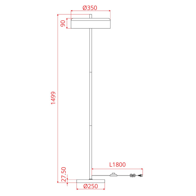 торшер ARTE LAMP Skat E27 2х60Вт металл черный