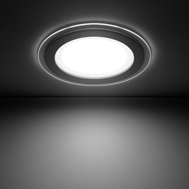 светильник встраиваемый GAUSS Glass LED 12Вт 990Лм 4000K IP20 круг с дек.стеклом белый