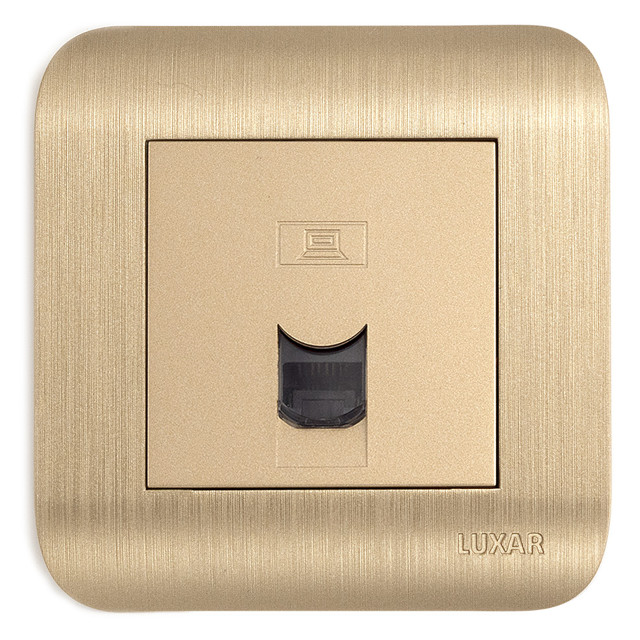 розетка 1 пост компьютерная LUXAR Deco RJ-45 IP20 шампань
