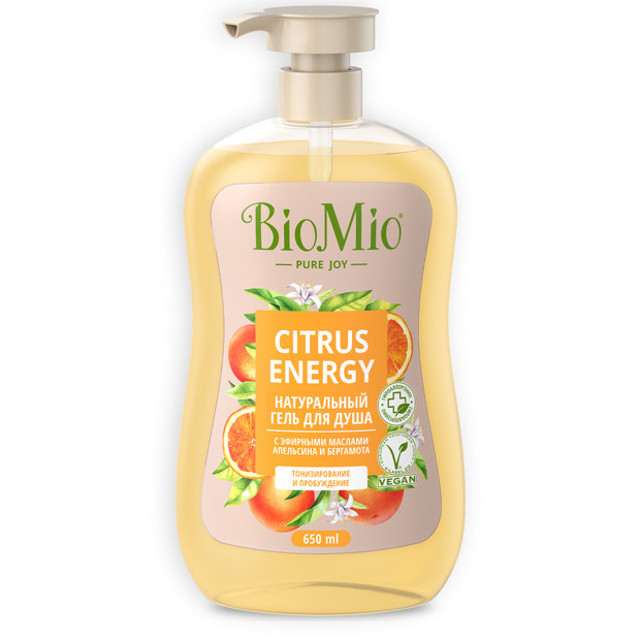 гель для душа BIOMIO Citrus Energy Апельсин и Бергамот 650мл