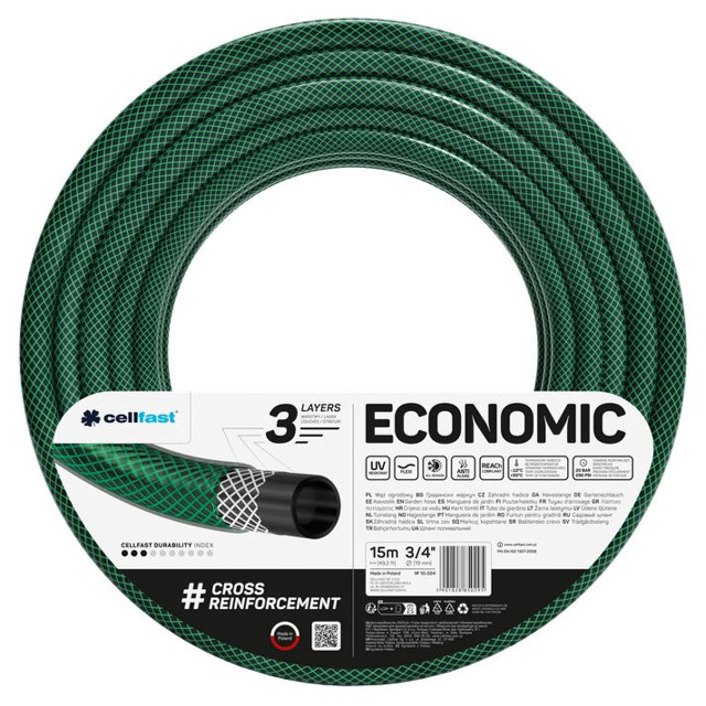 шланг CELLFAST Economic 3/4" 15м 20Бар трехслойный
