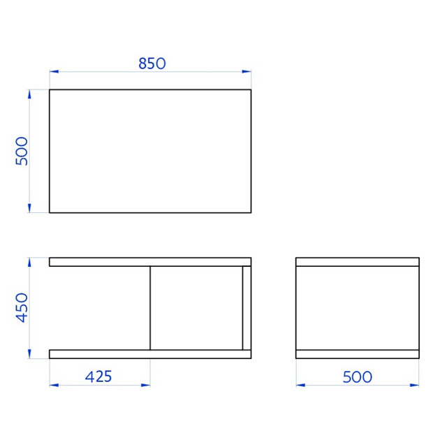 стол журнальный APPLE 850х450х500мм белый