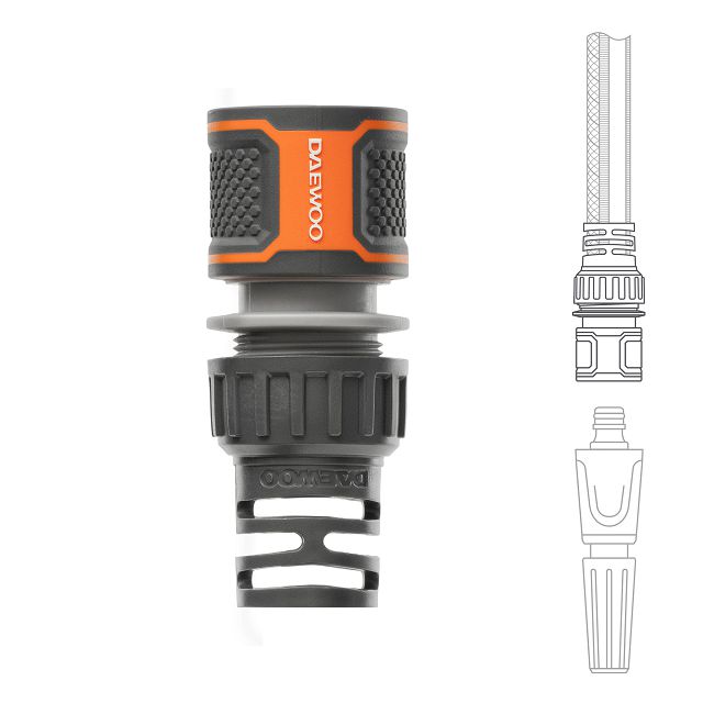 коннектор DAEWOO 1/2" - 5/8" без аквастопа пластик