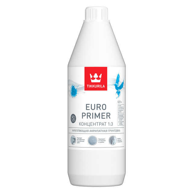 грунтовка TIKKURILA Euro Primer акрилатная 0,9л, арт.700001236