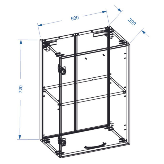 шкаф навесной Прага 500х320х720мм 1 дверь МДФ/ЛДСП