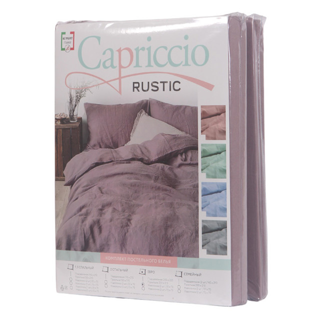 постельное белье 1,5сп Capriccio Rustic полисатин 2 нав.50х70см, арт.5020/3