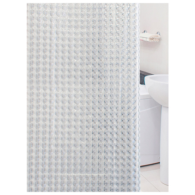 занавеска для ванной TATKRAFT Crystal 3D 180x180 см, PEVA