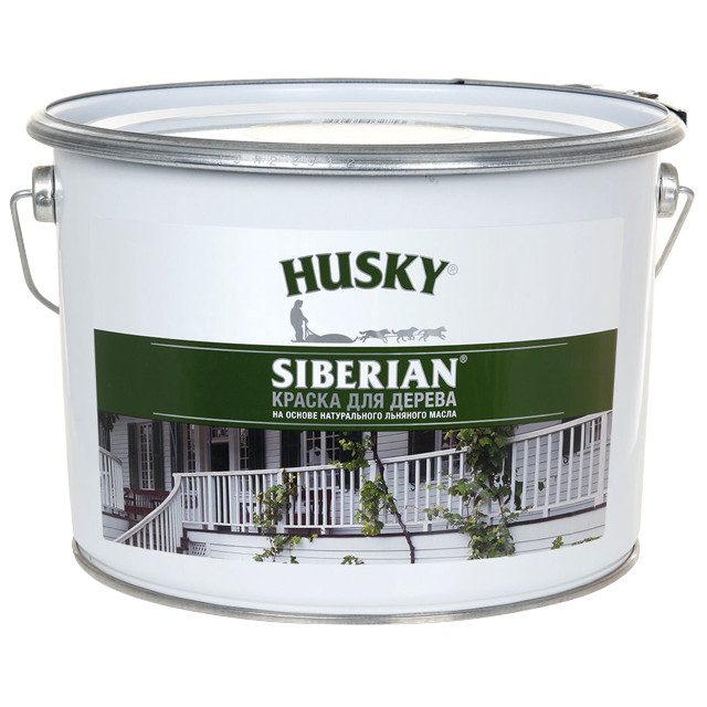 краска фасадная HUSKY SIBERIAN для дерева база А 9л белая, арт.27008