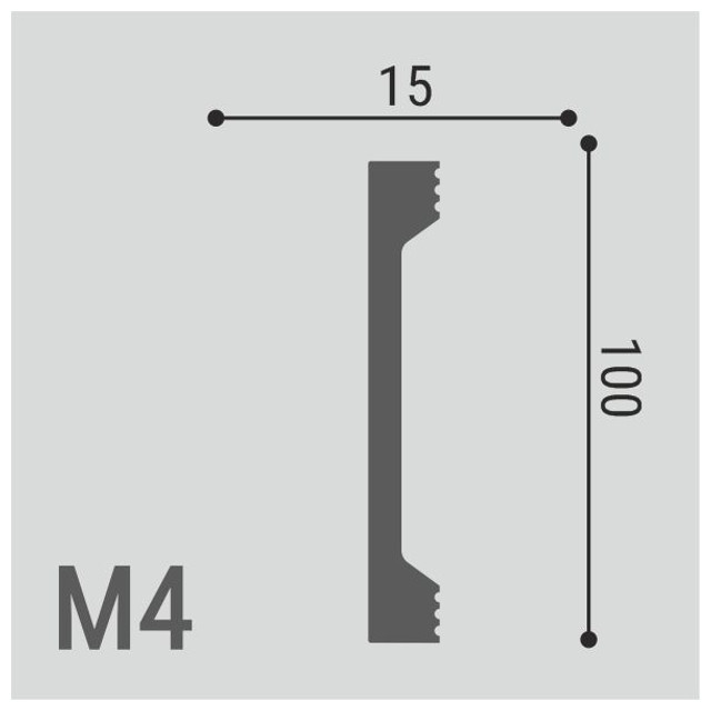 молдинг ДЕ-БАГЕТ М4 100х15х2000мм полимер(xps), арт. 00-00106387