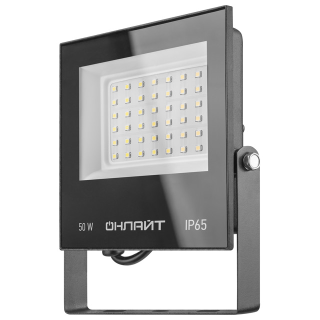 прожектор ОНЛАЙТ LED D6000К 50 Вт IP65, черный