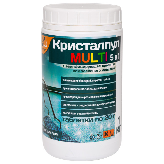 средство для бассейна Кристалпул MULTI 1кг 50 таблеток