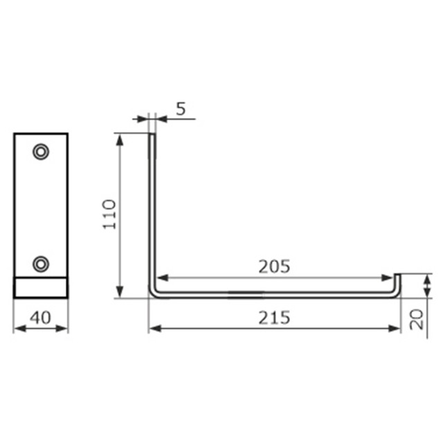 консоль для полок Loft 200х110х40мм мод.2 черный