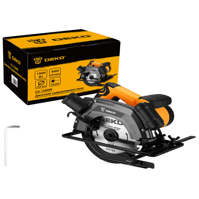 пила циркулярная DEKO CS-1500W 165мм 1500Вт