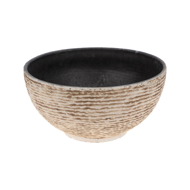 кашпо-миска уличное пластик Polistone bowl d40,5 h20см песочный