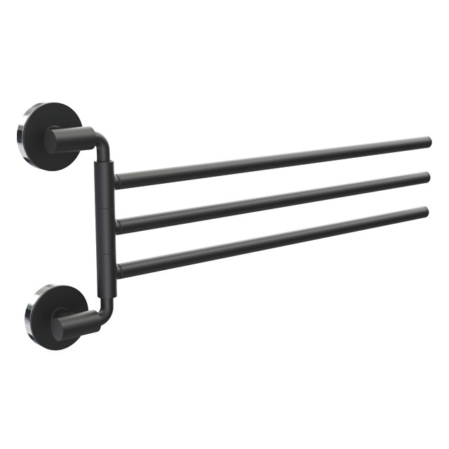 полотенцедержатель тройной поворотный FORA Lord черный