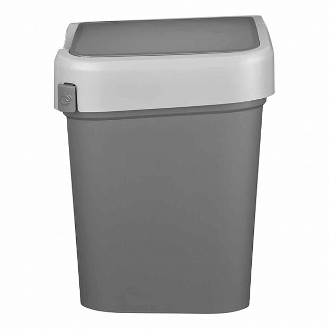 контейнер для мусора ЭКОНОВА Smart Bin 25л прямоугольный пластик серый