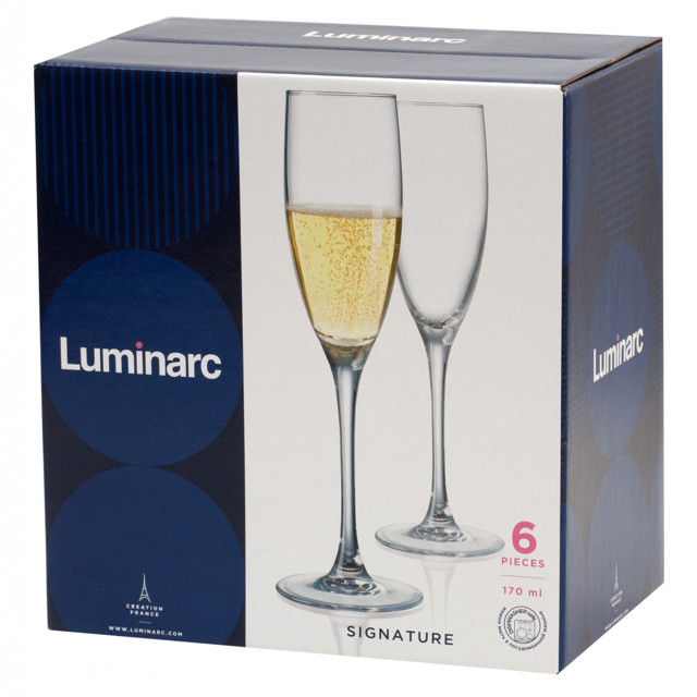 набор бокалов LUMINARC Signature 6шт 170мл шампанское стекло