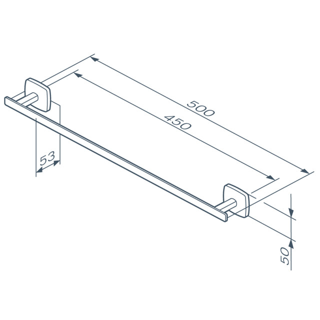 полотенцедержатель штанга AM.PM Gem 50см цинк чёрный