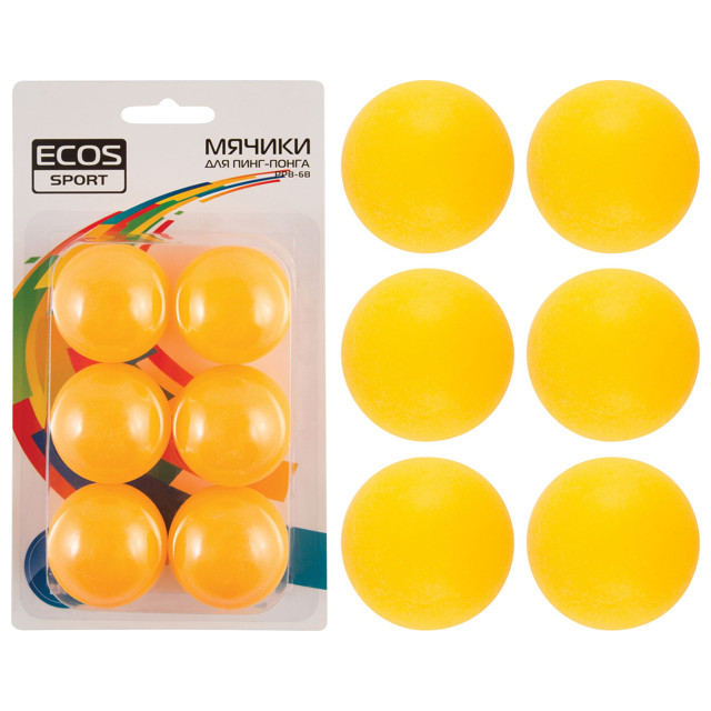 набор мячей для настольного тенниса ECOS 6шт