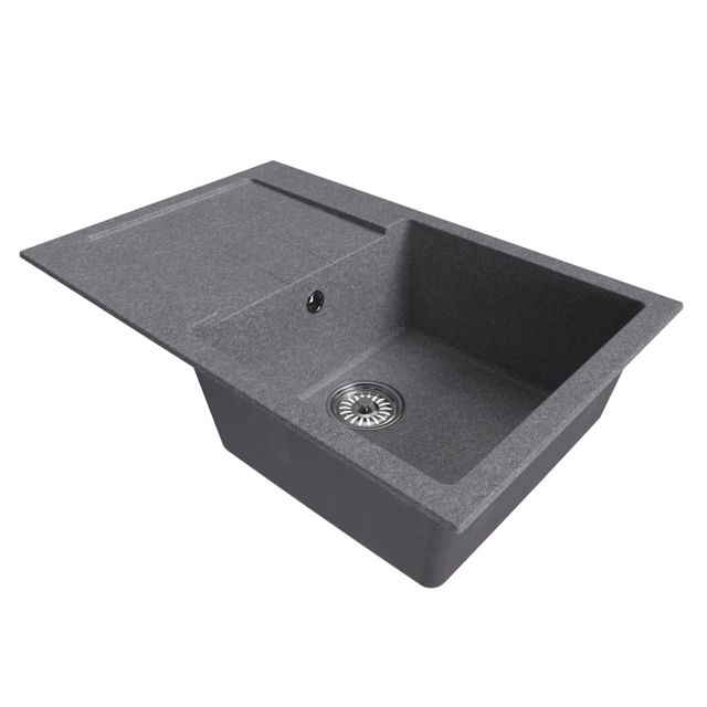 мойка Mixline ML-GM31 КОМФОРТ прямоугольная с крылом 770х500х190мм искуственный камень графит