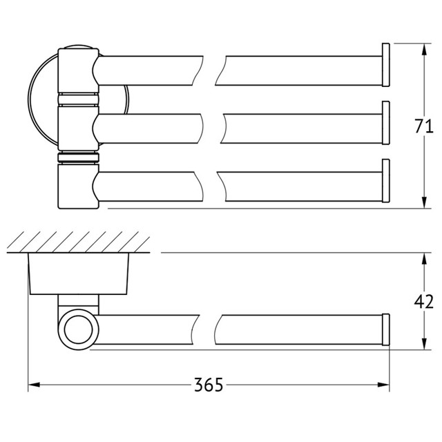 полотенцедержатель поворотный тройной FBS Nostalgy 35см хром латунь