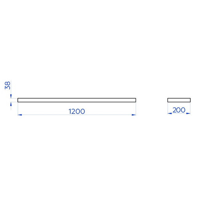 полка Long 120 1200x38x200мм черный тамбурат