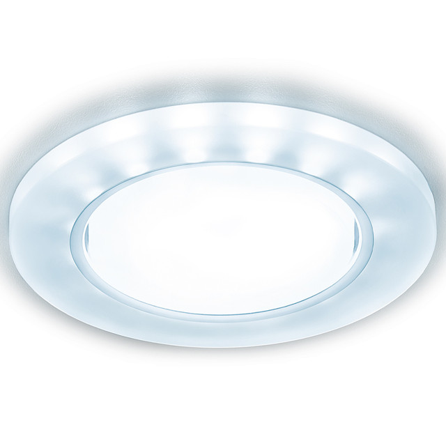 светильник встраиваемый AMBRELLA Standart Spot GX53 12Вт с LED подсветкой хром/матовый
