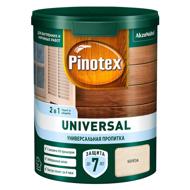 средство деревозащитное PINOTEX Universal 0,9л береза, арт.5620705