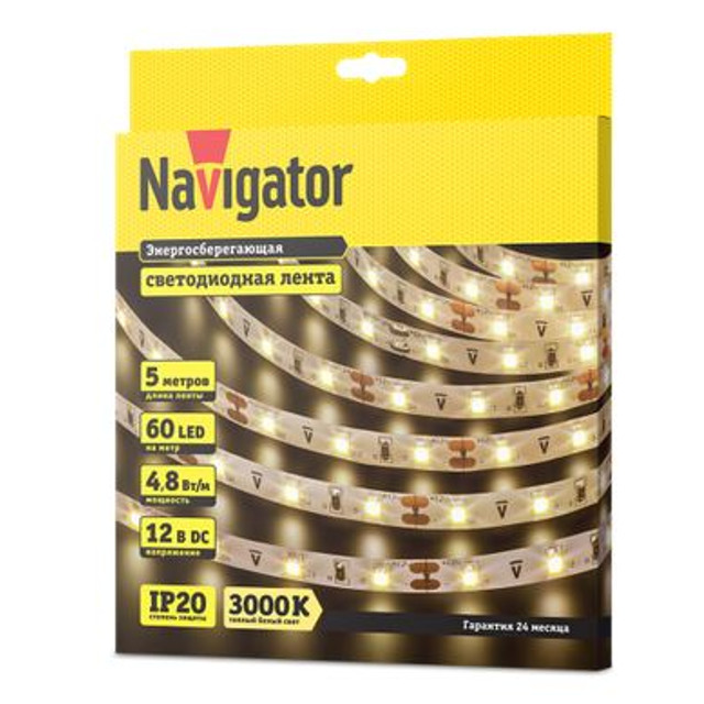 лента светодиодная LED NAVIGATOR   4.8Вт IP20 12В