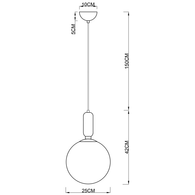 светильник подвесной ARTE LAMP Bolla-Sola E27 60Вт металл медь