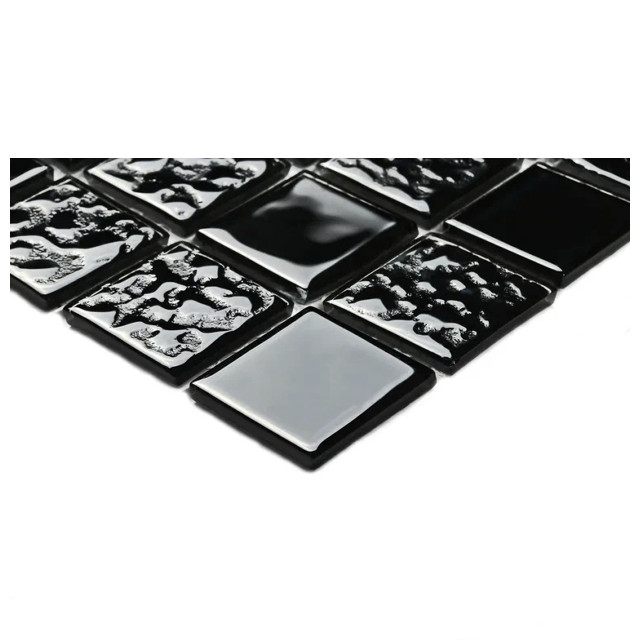 мозаика стеклянная, 30х30х0,35 Black Rose, черная
