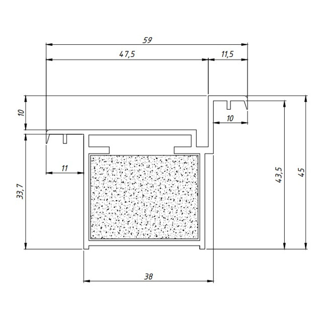 коробка дверная VELLDORIS Invisible LR к-т (стоевые 2,5 шт., петли 2 шт., уплотнитель, отв. планка)