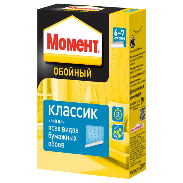 клей обойный МОМЕНТ Классик 200 гр, арт.761780