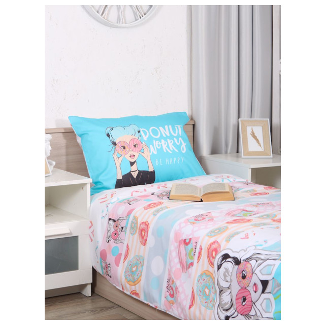 постельное белье 1,5сп MONA LIZA Kids Donut сатин 1 нав.48х70см, арт.531014/10