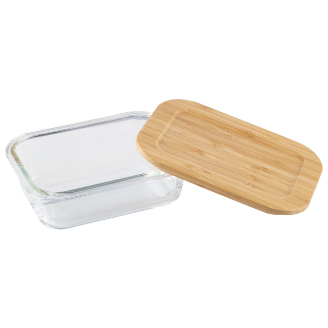 контейнер для продуктов LEONORD Bambu 0,6л 17,6х13,2х6,1см прямоугольный жаропр.стекло, бамбук