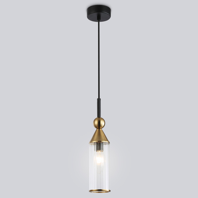 светильник подвесной AMBRELLA High Light E14 40Вт черный/латунь/прозрачный
