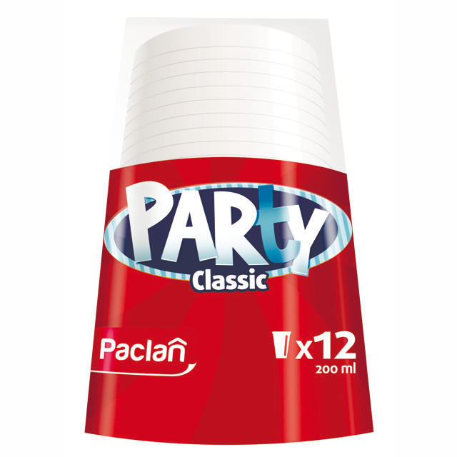 набор стаканов PACLAN Party Classic 12шт. 200мл пластик прозрачный