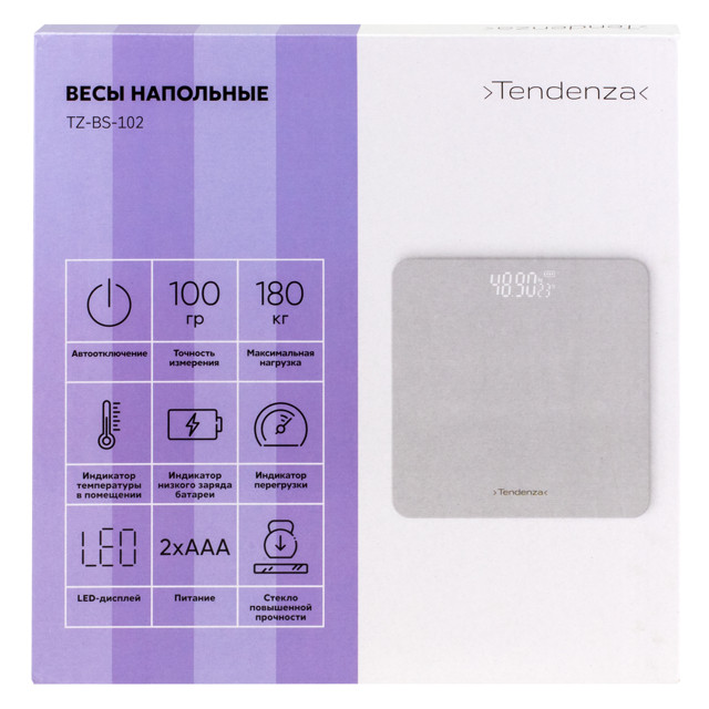 весы напольные Tendenza TZ-BS-102 до 180кг стекло белый