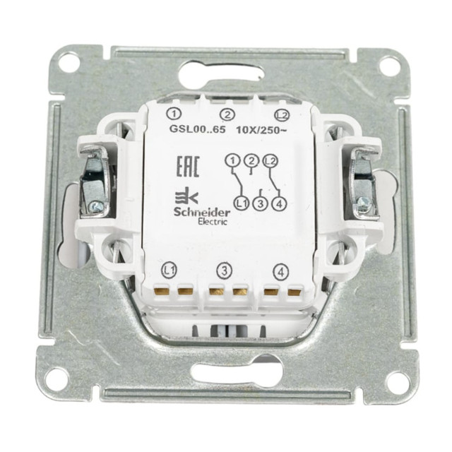 переключатель 2-клавишный SCHNEIDER ELECTRIC Glossa алюминий