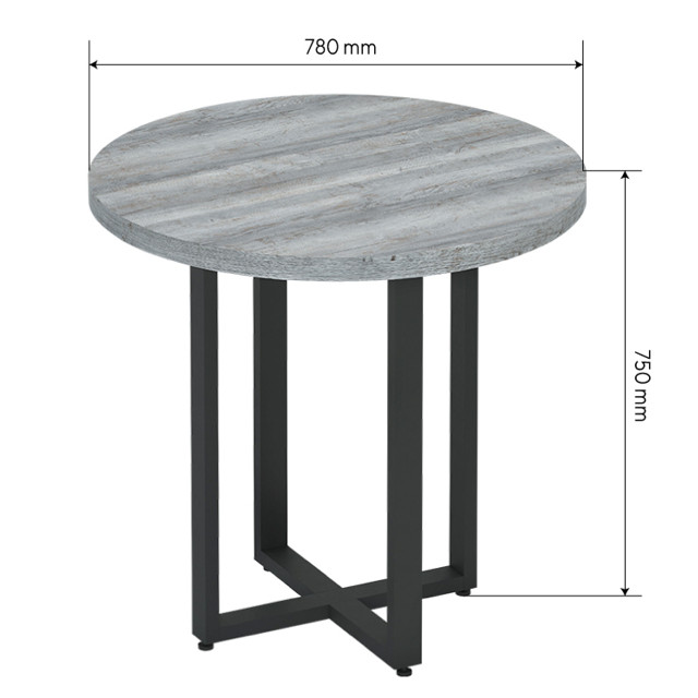 стол нераздвижной круглый Элия Тондо 780х780х750мм Рагнар ВЛДСП/металл