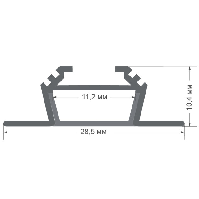 профиль для светодиодной ленты APEYRON угловой накладной 28,5х10,4х2000мм чёрный