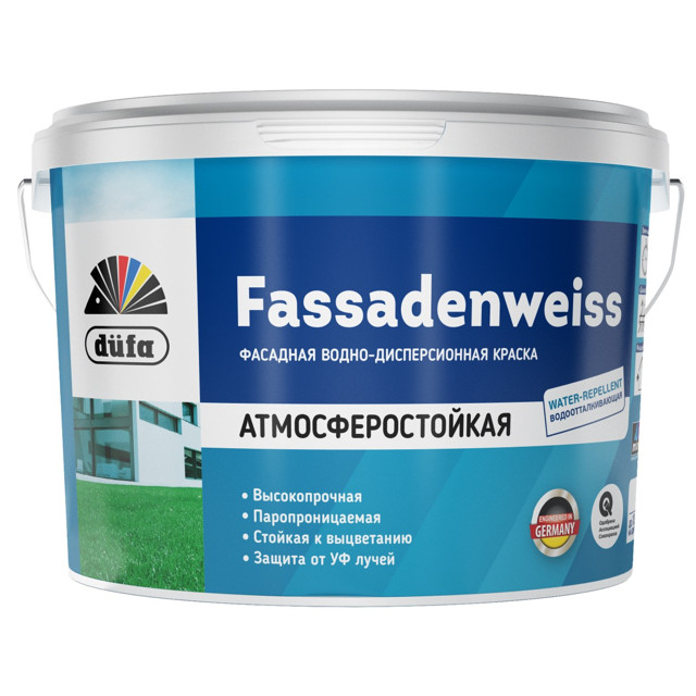 краска в/д DUFA Fassadenweiss фасадная белая 2,5л, арт.Н0000003413