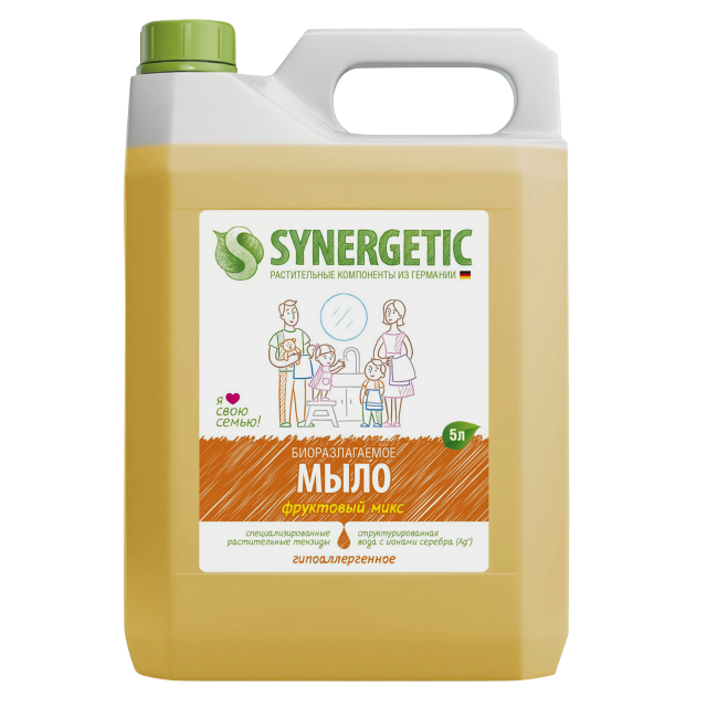 мыло жидкое SYNERGETIC Фруктовый микс, 5 л