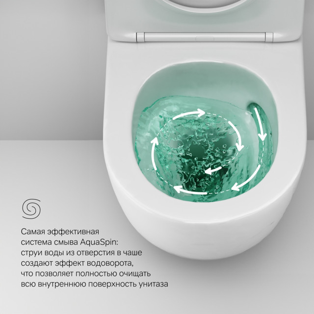 унитаз подвесной AM.PM Like AquaSpin безободковый торнадо быстросъем микролифт