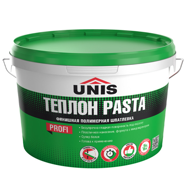 шпатлевка готовая UNIS Теплон Pasta финишная 15кг, арт.TEPLPAS-15
