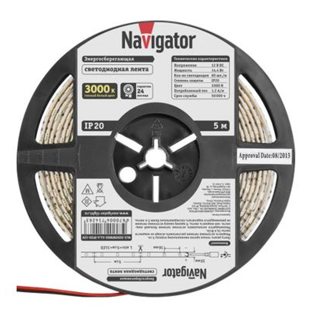 лента светодиодная LED NAVIGATOR 14.4Вт IP20 12В