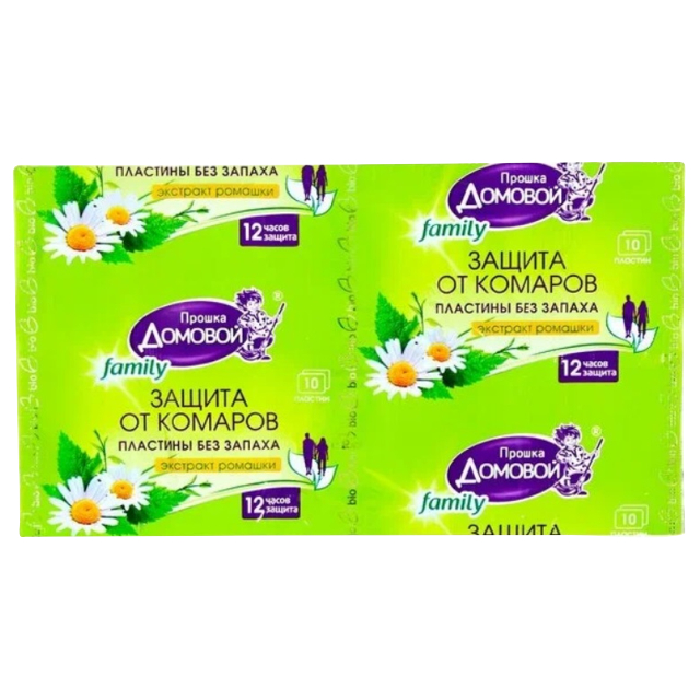 пластины ДОМОВОЙ Био Family от комаров 10шт