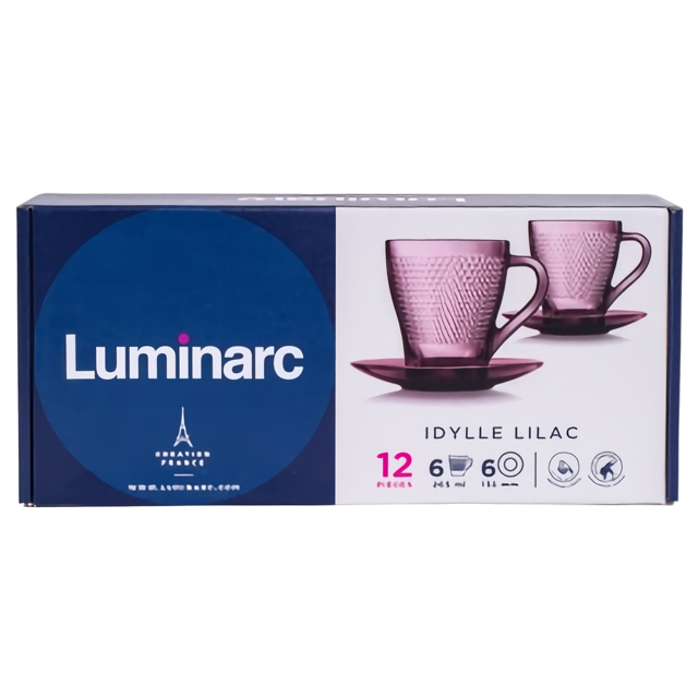 сервиз чайный LUMINARC Идиллия Лилак 6/12 265мл стекло