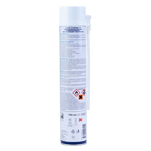 пена монтажная BOSTIK Standard 60 бытовая 750мл, арт.20020017